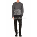 Suéter de cashmere de dois tons moda masculina spandex pulôver